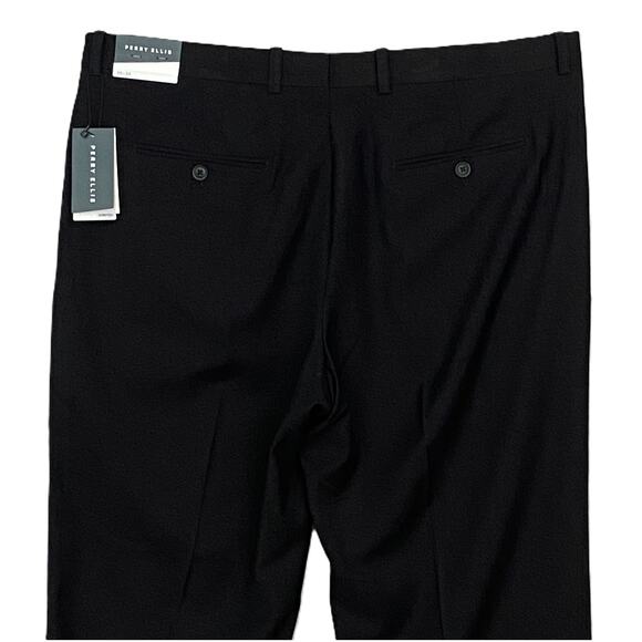 Perry Ellis Men's 36x36 Big & Tall Dress Pants Flat Front Stretch Black NEW - Picture 6 of 10